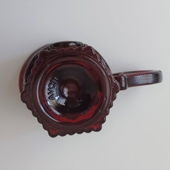 Vintage Avon Cape Cod Collection Ruby Glass 2 Goblets and 1 Creamer 1970s - Picture 8 of 15